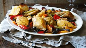 Image for Italian roast chicken with peppers and olives